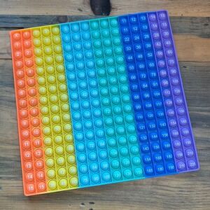 Math Multiplication Pop It Table Jumbo 15 x 15" Fidget Toy Rainbow Learning Math